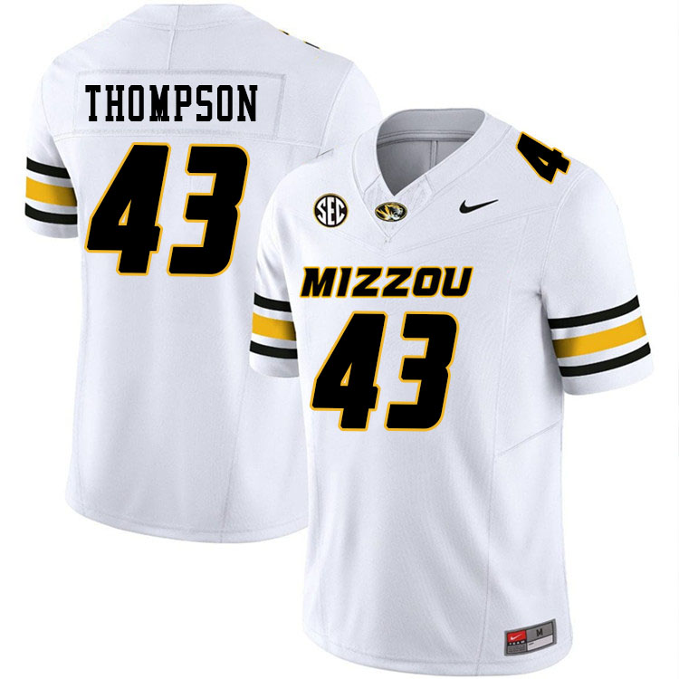 Men #43 Isaac Thompson Missouri Tigers College Football Jerseys Stitched-White